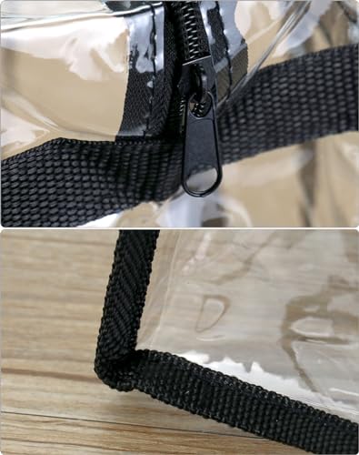 QWORK Transparent PVC Stadium Approved Tote Bags, 4 Pack 12x6x12 inches Clear Large Totes with Zipper Closure4