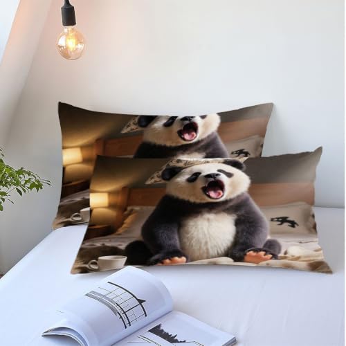 Housse de couette 240x260 panda sobre et raffinée en microfibre chic