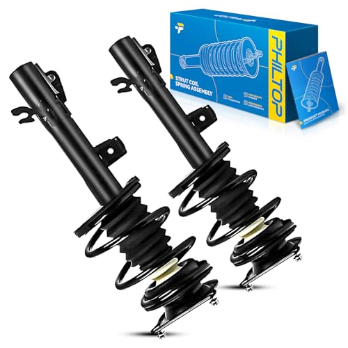 Image of PHILTOP Struts Shock for Mini Cooper S 2002 2003 2004 2005 2006, Front Shock Absorbers 172265 /172266, Front Strut Assembly with Coil Spring,2 Pcs Struts and Shocks Complete Assembly