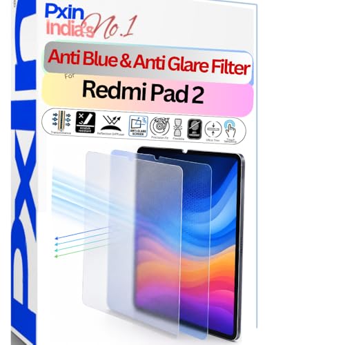 Image of Pxin Tablet Anti Bluelight and Anti Glare Screen Guard compatible with Redmi Pad 2 | BLUV Lightblock Tech | Scratch Proof | Prevents bluelight | Eye Protection | No Dry Eyes