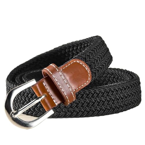 2pcs Men'S Belt Non Perforated Elastic Woven Elastic Waistband For Men, Versatile Decorative Belt For Business