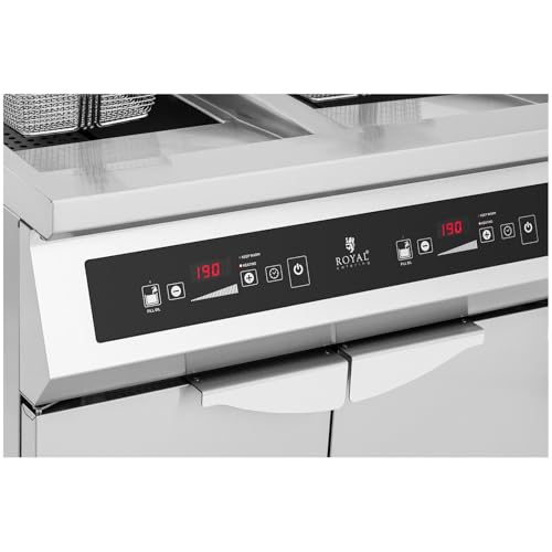 Royal Catering Induktionsfritteuse 60 l Ölkapazität 20 000 W LED + Timer Doppelfritteuse Gastro-Fritteuse Fettbackgerät – Bild 4