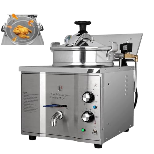 16L Commercial Electric Pressure Fryer, Stainless Steel Electric Countertop Pressure Fryer, Commercial Electric Pressure Fryer, Fried Chicken Machine