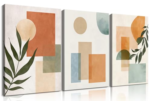 Image of Frimeeme 3 Piece Boho Sun Canvas Wall Art, 12x16 Inches