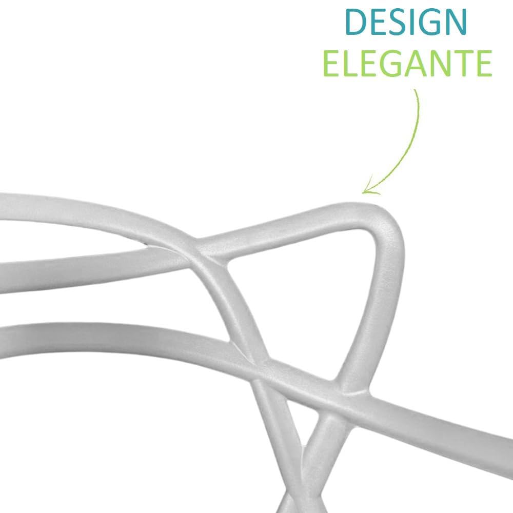 PALUPLUS 6 Sedie da Giardino Modello Twist con Schienale Intrecciato, Misura 53x52x81 cm, Sedie in Polipropilene con Seduta Ergonomica, Design Moderno, per Interno ed Esterno (Grigio Chiaro)