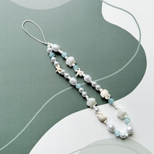 Image of Cute Beaded Camera Wrist Strap for Phone, Digital Camera Charm Lanyard, Pearl Beaded Chain for Bag Keychain Gift