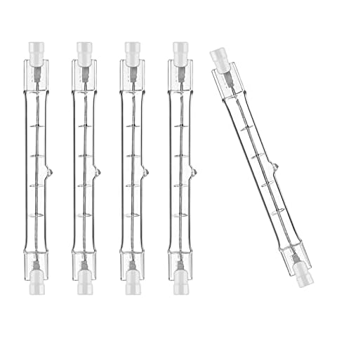 Simusi R7S Halogen Bulbs, 118mm J-Type Linear Light, T3 400W Dimmable Double Ended floodlight Bulb, 230V R7S Base Warm White for Landscape Lights Construction Spotlights (5 Pack) Cover