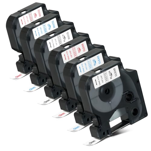 Recharges Dymo D1 1,27 cm lot de 6 pour remplacer vos rubans usés sans bloquer l'impression