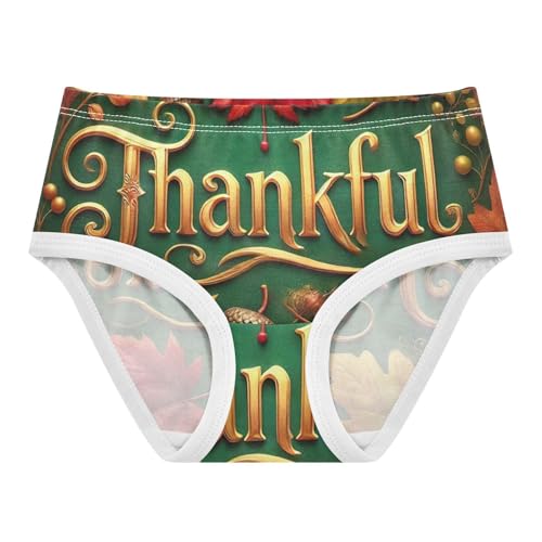Cotton Toddler Girls Underwear Thankful Fall Green Girl Panties Cute Animal Briefs Girls Undies 2t