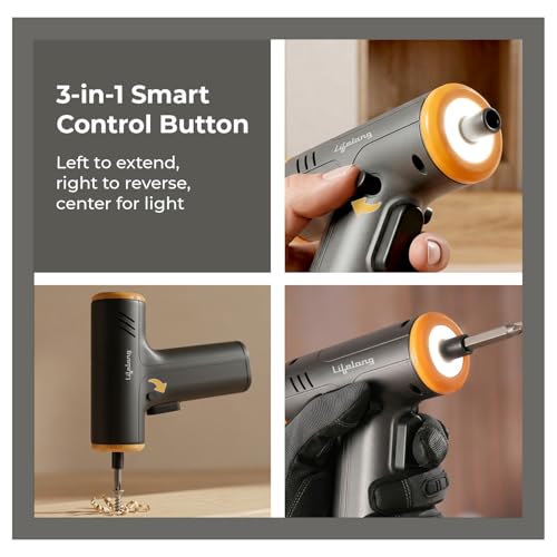 Image of Lifelong Screwdriver Tool Kit Set for Home Use - 87 Pcs | Cordless Portable Tool Box with Impact Sockets, Claw Hammer, Spirit Level, Measuring Tape, Magnetizer /Demagnetizer, Storage Case, Type C Cable