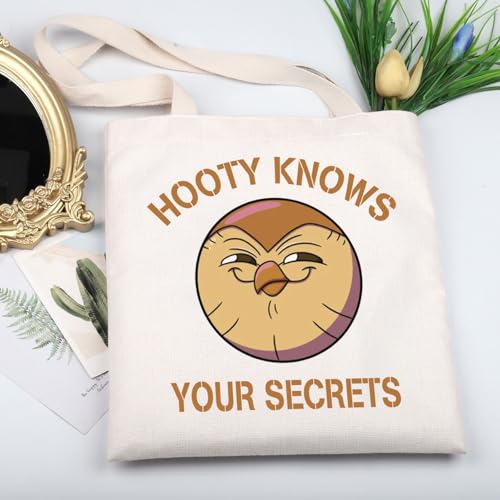 Bolso tote inspirado en la película Hooty, con diseño de búho para fans de Hooty, regalo para amantes de personajes animados (HootyKnowsToteS) miniatura 5