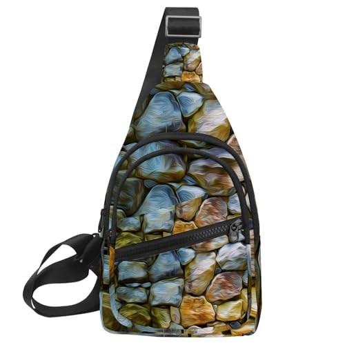 Bolso bandolera con cremallera Stone Wall y compartimentos para el viaje