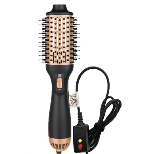 Hair Dryer Brush Blow Dryer in One Step, Upgraded 4 in 1 Hair Dryer and Styler Volumizer with Negative Ion Anti-frizz Ceramic Titanium Barrel Hot Air Brush Hair Straightener (Golden, Medium)