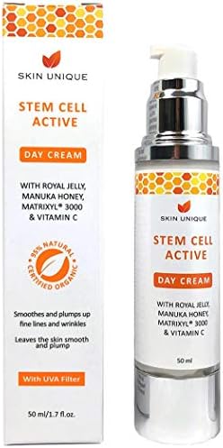 Bee Venom Stem Cell Active Day Cream SPF 25-50 ml - Natural & Organic anti-ageing facial moisturiser and wrinkle filler with Manuka Honey and Royal Jelly - with Vitamin C and Hyaluronic acid