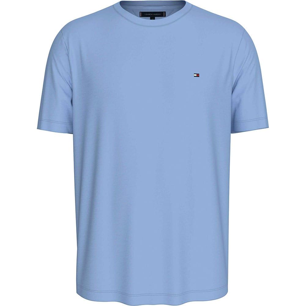 Tommy Hilfiger Herren T-Shirts Kurzarm Essential Regular Fit Rundhalsausschnitt, Blau (Vessel Blue), XS