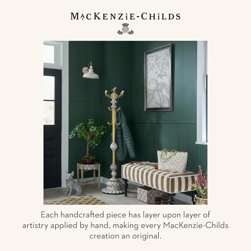 Image of MACKENZIE-CHILDS French Bulldog Figurine, Black-and-White Courtly Check