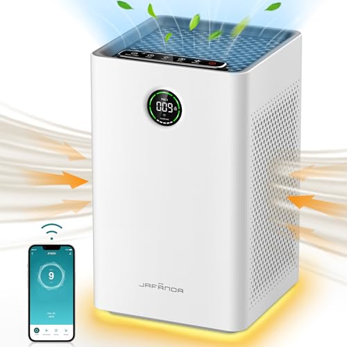 Image of Jafanda JF260S WiFi Air Purifier for Home Large Room up to 1190 Ft, True HEPA Filter, PM2.5 Sensor, Activated Carbon, 22dB Quiet, Traps 99.7% Outdoor Dust, Smoke, Pet Dander & Odor, 5-Year Warranty