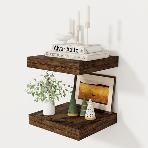 Fun Memories 12 Inch Floating Shelf, Rustic Wood Wall Shelves