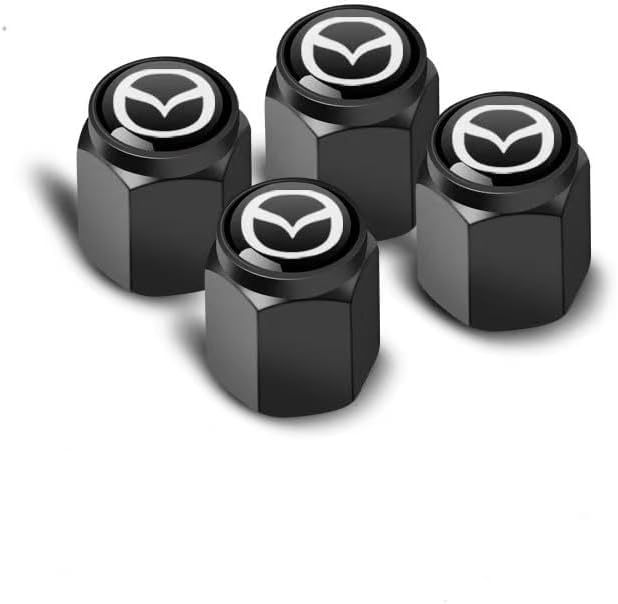 4 Pcs Tire Valve Stem Caps for Mazda MX-5, Dust Proof Valve Cover Corrosion Resistant Premium Leak Proof Tyre Caps for Car,A