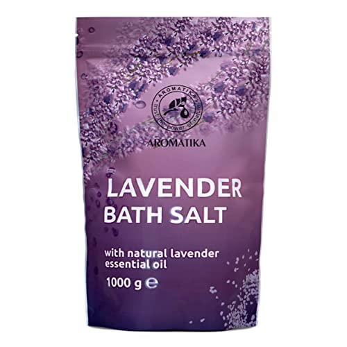 Sales de Baño Lavanda 1000g (zipper) - Sales Marinas de Baño con 100% Natural Aceite Esencial de Lavanda - Reducción de Estrés - Baños - Cuidado Corporal - Relajación - Sales de Baño de Aromaterapia
