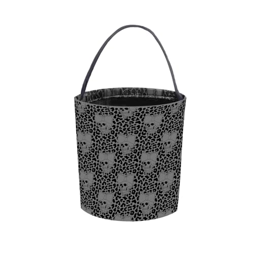 Joyly Halloween Boo BasketTrick Or Treat Bucket - Collapsible Reusable Skull Ghost Candy Tote Bags for Kid Gifts Storage Halloween Party Favors