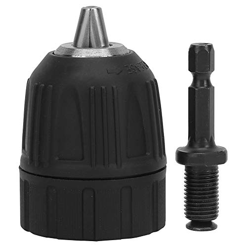 0.8-10mm 3/8-24UNF Kit de portabrocas, carcasa de plástico Portabrocas eléctrico sin llave + 1/4 cabeza hexagonal Varilla de extensión de rosca 3/8