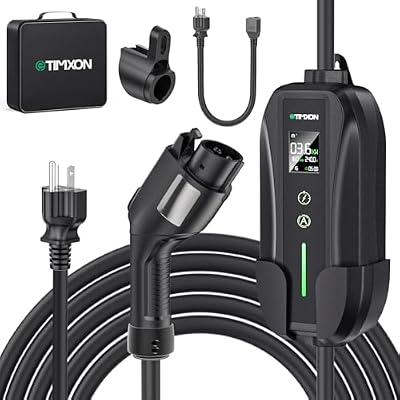 16A Level 1&2 EV Charger, ETL Certified Portable J1772 Electric Car Charger, Electric Vehicle Charging Station with 25FT Cord,120V/240V NEMA 6-20P Plug & 120V 5-15P Adapter for All J1772 EV Cars