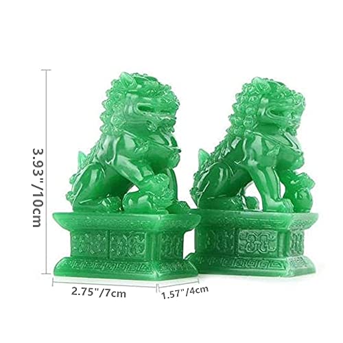 Par de estatuas guardianes chinos Fu Foo perros Feng Shui miniatura 2