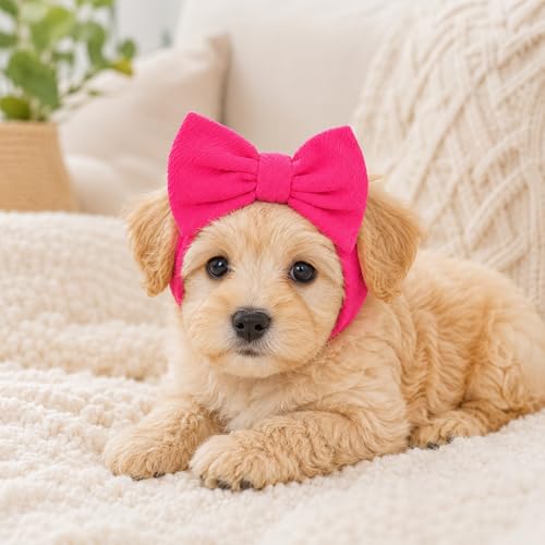 Sombrero para mascotas con moños y banda elástica para perros y gatos miniatura 4