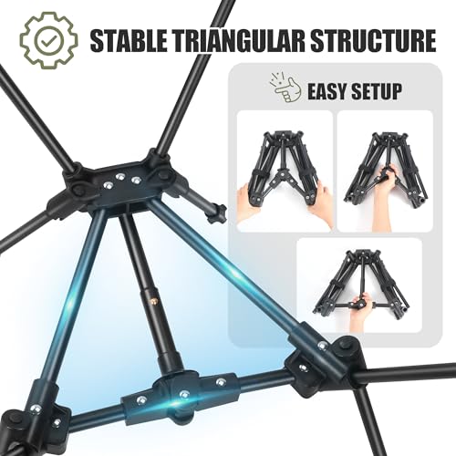 AuraroTrail Silla Plegable para Camping Ultraligera con Marco de Aluminio 7075, Soporta 330 lb, Color Negro, Modelo Short Back miniatura 3