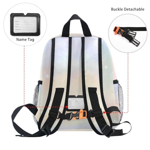 Watercolor Starry Rainbow Toddler Girls Boys Backpack Kids School Bookbag with Name Tag4