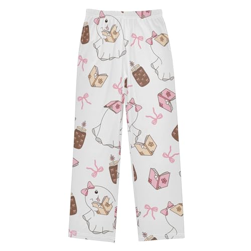 Bookish Ghost Boys Pants Boys Athletic Pants Long Pant for Boywith Pockets Wide-Leg Size 6-14Y