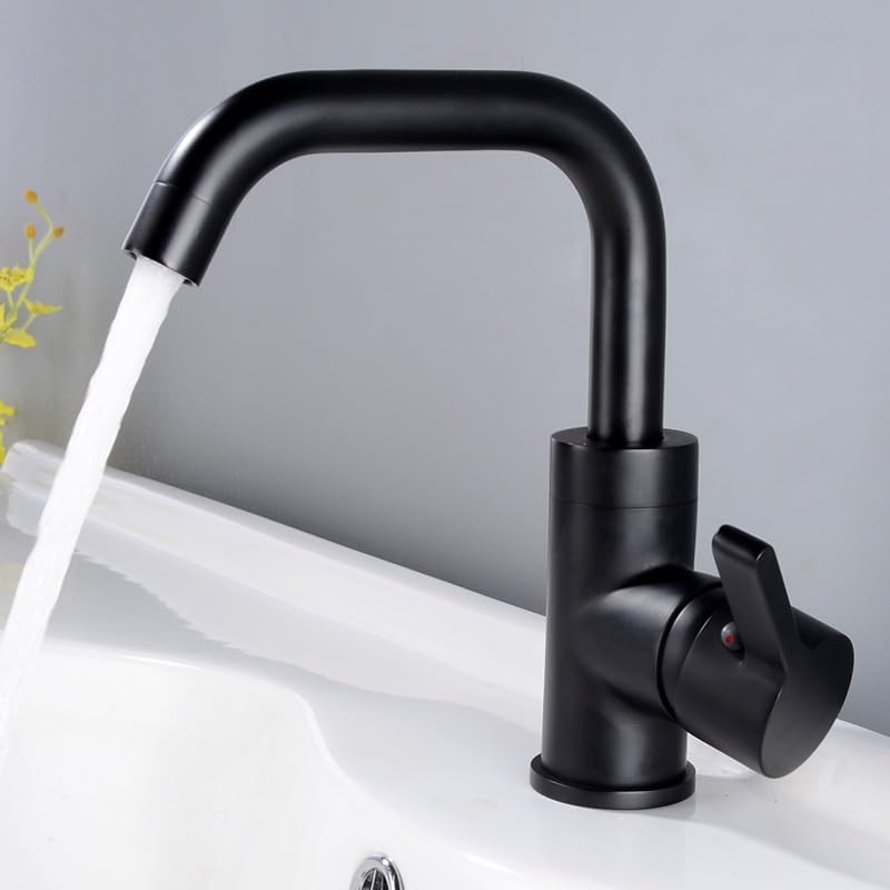 Robinet de lavabo en cuivre à double commande eau chaude et froide