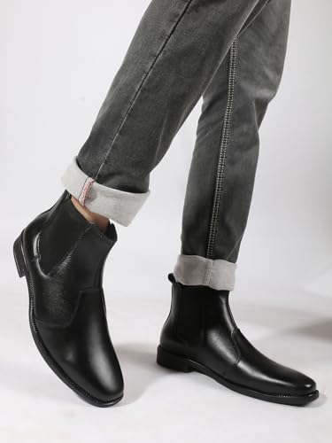 Image of Carlton London Men's Slip-On, Round Toe Chelsea Boot