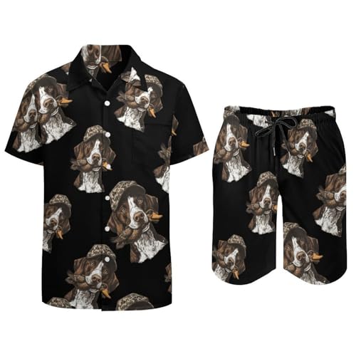 Conjunto de dos piezas de camisa de botones y pantalones cortos de caza 5
