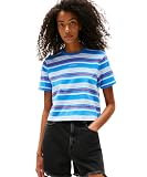 (トミーヒルフィガー) レギュラースクリプトボーダーTシャツ DW21391 MEDIUM ブルーC39
