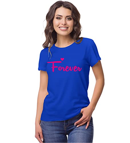 Image of Hangout Hub Hangout-Hub-NP18 Men's & Women's Round Neck T-Shirt-Together Forever | Always Protec Trust King Queen-Pack of 2-Couple T-Shirts