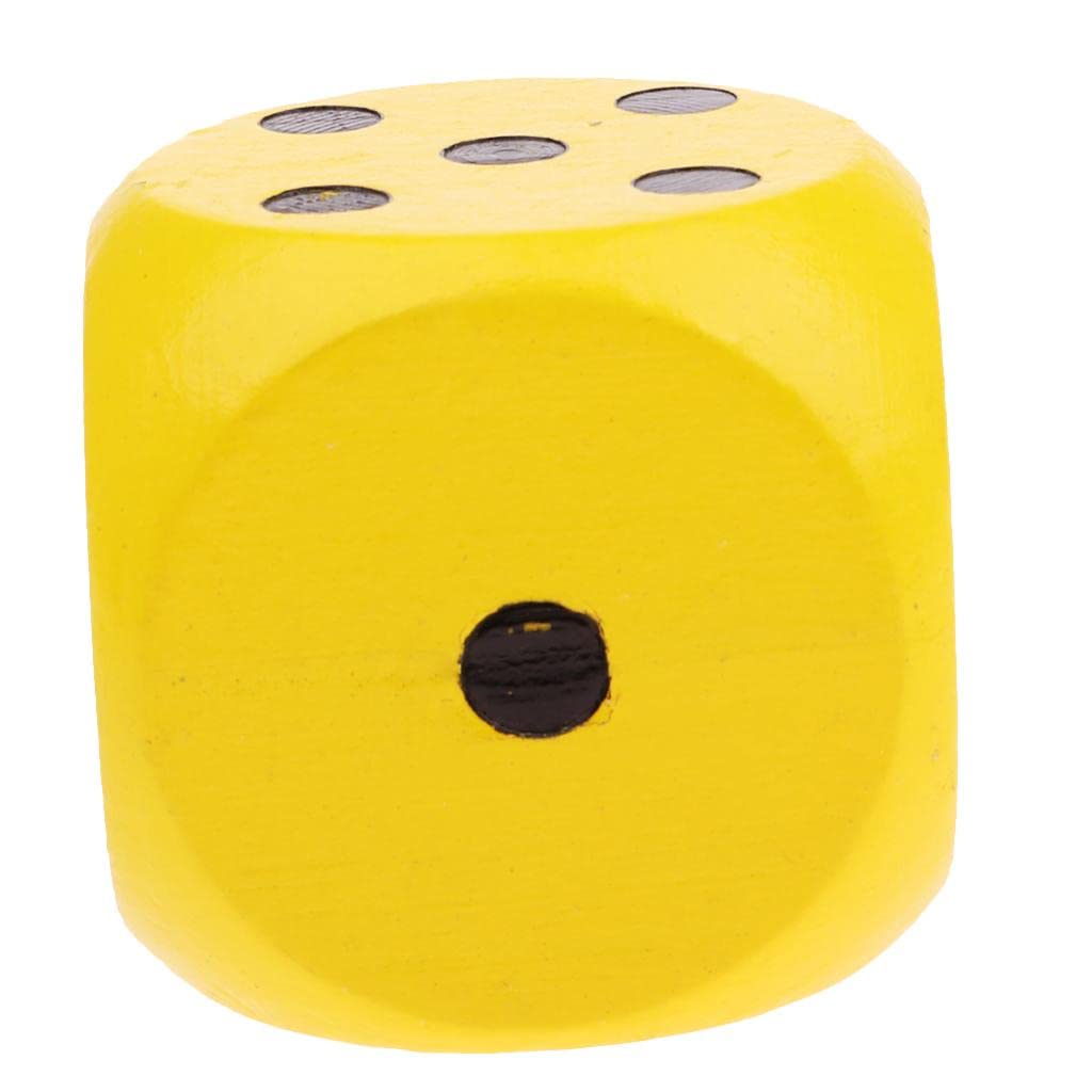CALANDIS Extra Large Wooden Dice with Rounded Corner D6 Six Sided Dice 5Cm Yellow - Image 8 thumbnail