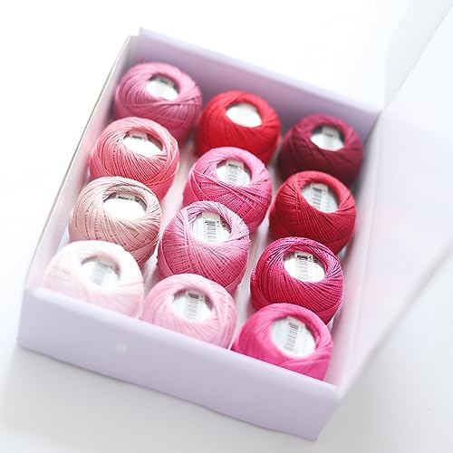 Hilo de crochet Pearl Cotton Rhapsody tamaño 8 set 12 bolas miniatura 4