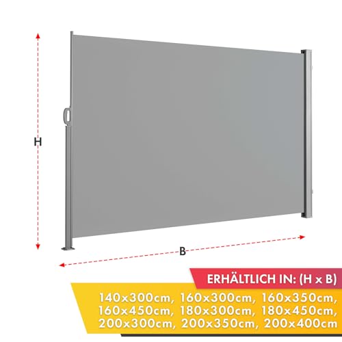 Toldo lateral contra viento y miradas molestas para balcón extensible 200x400cm 3