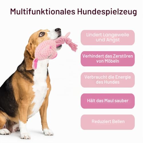 Hundespielzeug, Hund Quietschspielzeug, Plüsch Hunde Kauspielzeug, Schwein
