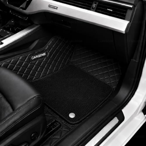 Image of 7D Car Floor Mats for Mahindra XUV 7XO AX7 AT | Waterproof | Anti-Slip | PU Leather | Full Coverage | All Weather | Custom Fitted 7D Car Foot Mats - Black
