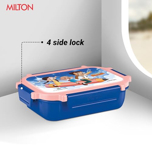 Image of MILTON Sherry Tiffin (Bheem) Lunch Box for Kids Boys & Girls with Leak-Proof Inner Container| Food Grade,BPA Free,Compact & Durable Snacks Box for Kids I Plastic Spoon & Fork, 520 ml, Blue