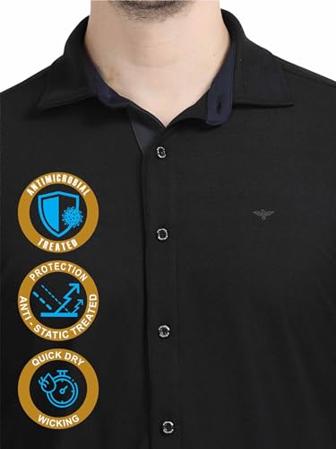 Image of STELLERS Men's Premium Full Sleeve Shirt | Feather Touch Feel| Regular Fit| Odour Resistant| Anti-Static| Wrinkle Free| Quick Dry | Stretchable| Lightweight| Sweat-Proof