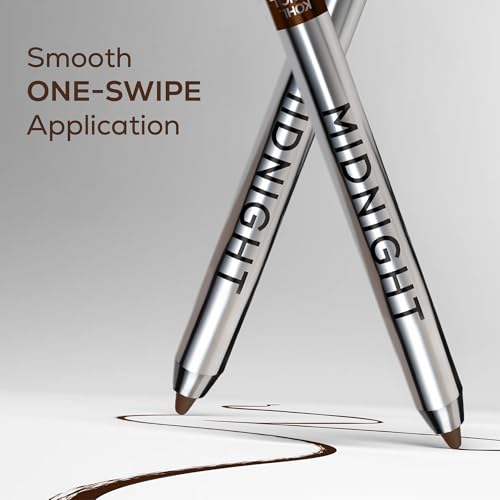 Image of RENEE Midnight Mini Kohl Pencil - Brown, One-Swipe-Application with rich color Payoff, Smudgeproof and waterproof, Enriched with Vitamin E, Olive Oil and Castor Oil, 0.8g
