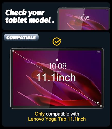 Image of Orzero (2 Pack) Compatible for Lenovo Yoga Tab 2025 11.1 Inch Tempered Glass Screen Protector, Protector De Pantalla 9H High Definition Anti-Scratch Bubble-Free