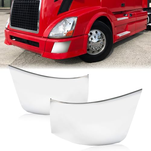 New Compatible for Volvo VNL Series 300 430 630 670 730 780 2004-2015 Side Bumper End Trim Cap Cover Chrome - Driver & Passenger Side