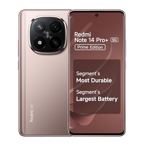 Redmi Note 14 Pro+ 5G Prime Edition (Champagne Gold, 8GB RAM, 256GB Storage) | Snapdragon 7s Gen 3 Processor | AMOLED Display | Dual Nano-SIM | 6200mAh Battery | Corning Gorilla Glass Victus 2