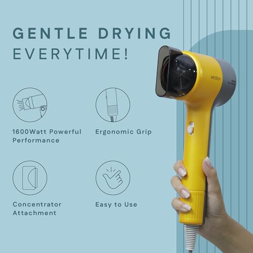 Image of Winston Turbo X Hair Dryer 1600W for Men and Women, Compact and Fast Drying with 3 Speed / 2 Heat Settings with Low Noise & Overheat Protection - All Hair Types