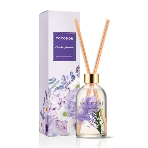 Image of COCODOR Herbarium Reed Diffuser /Garden Lavender /6.7oz(200ml) / Fragrance Scent Essential Oil Stick Diffuser Set for Bedroom Bathroom Home Decor